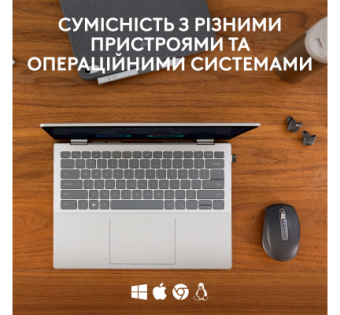 Logitech Мишка Logitech MX Anywhere 3S for Business Wireless/Bluetooth + Mouse Pad Studio Series Graphite (MX910-006958)