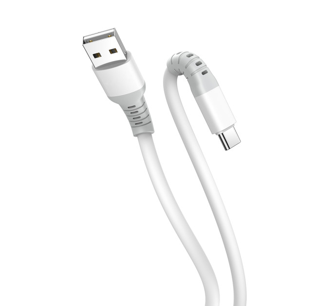 ColorWay Кабель ColorWay USB - USB Type-C (M/M), liquid silicone, 3А, 1 м, White (CW-CBUC093-WT)