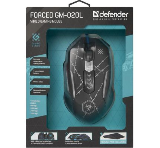 Defender Мишка Defender Forced GM-020L Black (52020)