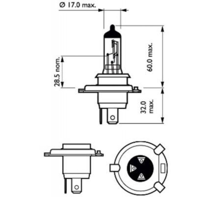 Philips Автолампа Philips галогенова 60/55W (12342 VP C2)