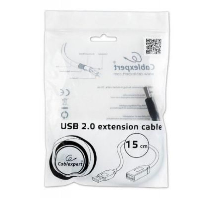 Cablexpert Дата кабель USB 2.0 AM/AF 0.15m Cablexpert (CCP-USB2-AMAF-0.15M)