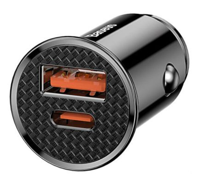 Baseus Зарядний пристрій Baseus Circular Plastic USB, Type-C PD3.0, QC4.0, black (CCALL-YS01)