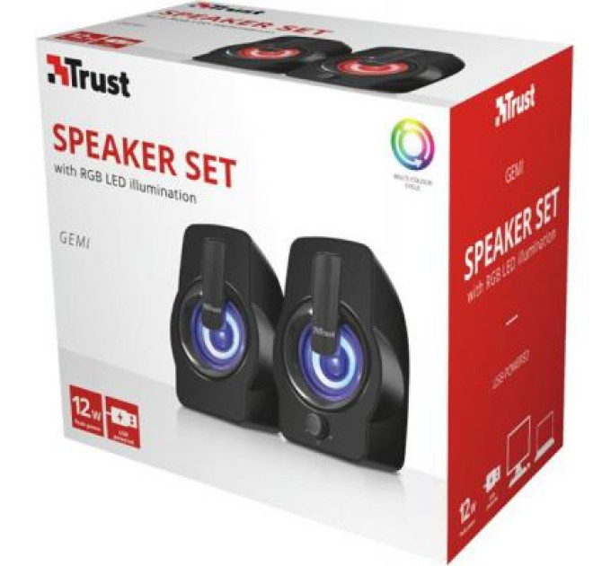 Trust Акустична система Trust Gemi RGB black USB (22948)