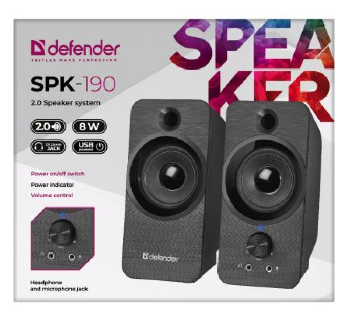 Defender Акустична система Defender SPK-190 Black (65190)