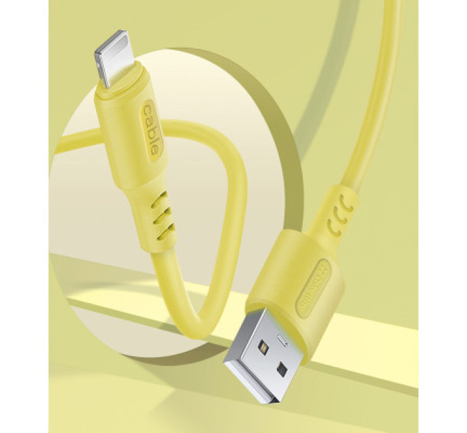 ColorWay Дата кабель USB 2.0 AM to Lightning 1.0m soft silicone yellow ColorWay (CW-CBUL043-Y)