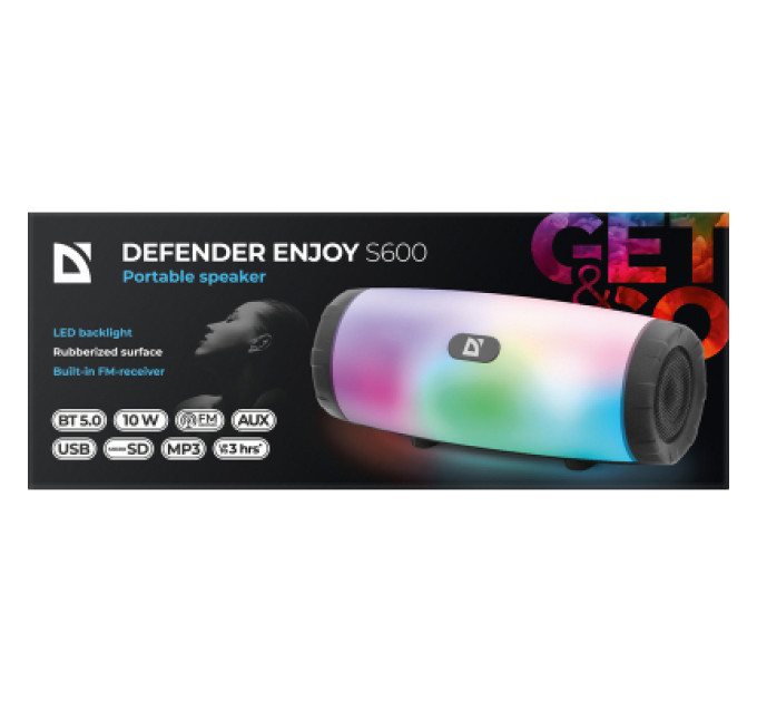 Defender Акустична система Defender Enjoy S600 10Вт Light/FM/microSD/USB Black (65603)