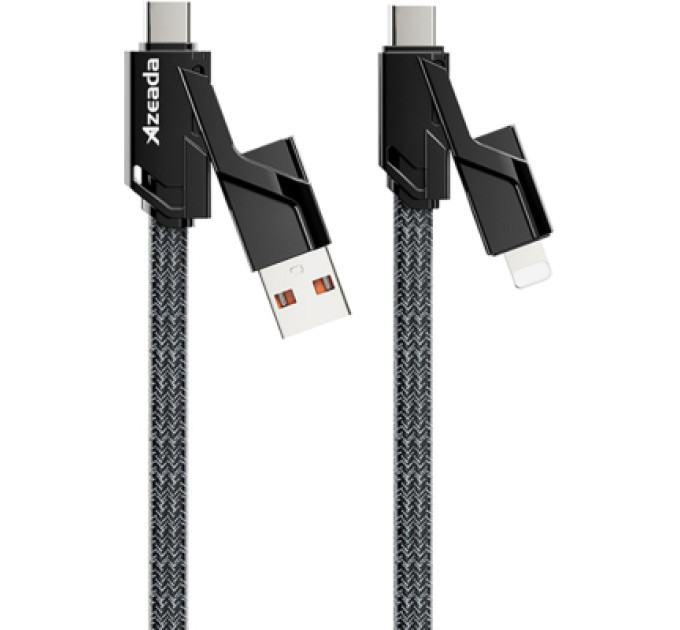 Proda Дата кабель USB 2.0 AM/USB-C to Lightning + Type-C 1.5m PD-B96th Black Proda (PD-B96th-BK)