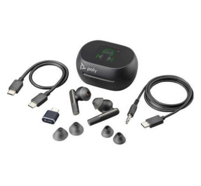 Poly Навушники Poly Voyager Free 60+ Earbuds + BT700C + TSCHC Black (7Y8G4AA)
