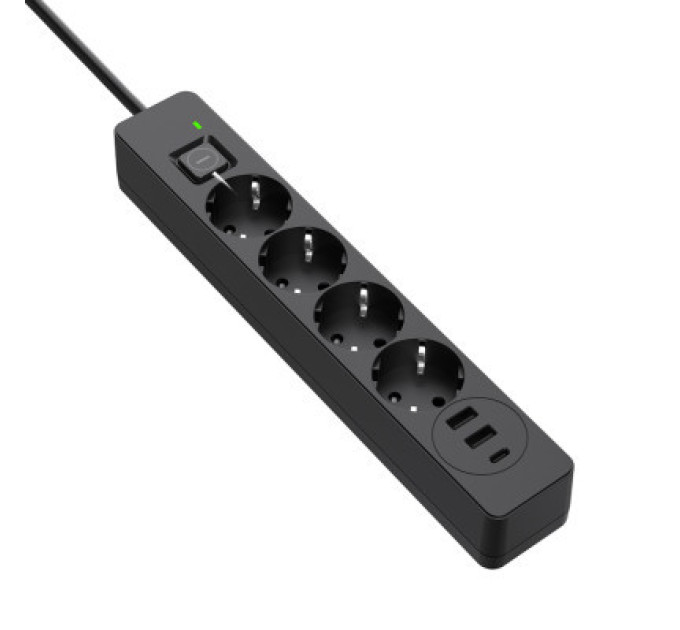 ColorWay Мережевий фільтр живлення ColorWay CW-CHE432PDB, 4 розетки/3USB 2M (CW-CHE432PDB)