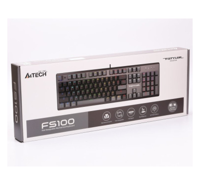 A4Tech Клавіатура A4Tech FS100 RGB FS Switch USB Stone Black (4711422003925)