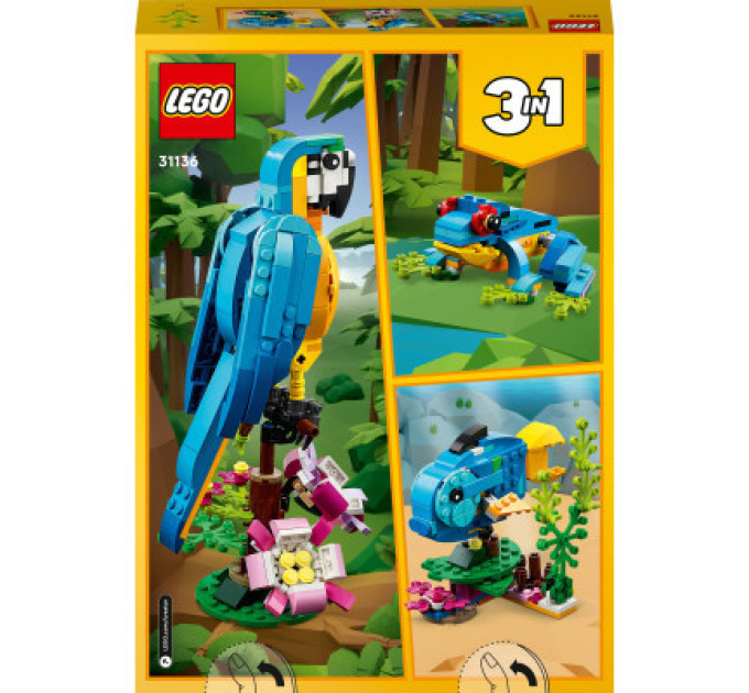 LEGO Конструктор LEGO Creator Екзотичний папуга 253 деталі (31136)