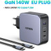 Ugreen Зарядний пристрій Ugreen 3xUSB 140W (2хUSB-C+USB-A) Gan CD289 with C to C Cable 1.5m (90549)