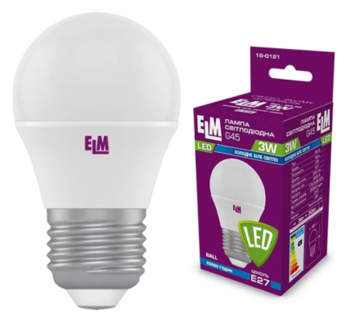 ELM Лампочка ELM D45 3W PA10 E27 4000 (18-0121.)