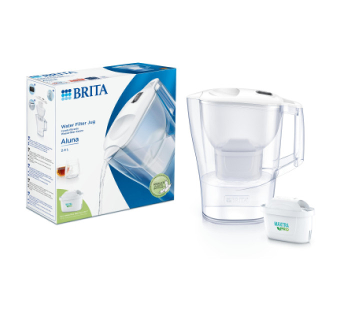 Brita Фільтр-глечик Brita Aluna Memo MXPro 2.4л (1.4л очищеної води) з фільтр-картриджем, білий (1052801)