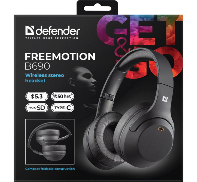Defender Навушники Defender FreeMotion B690 Bluetooth Black (63690)