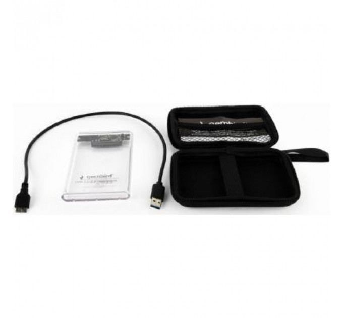 Кишеня зовнішня Gembird 2.5", USB 3.0, прозрачный (EE2-U3S9-6)