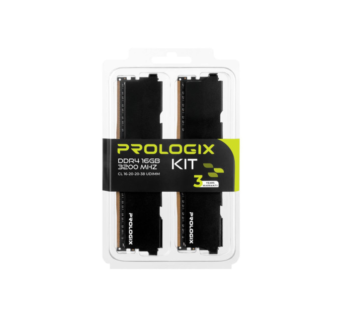 Prologix Модуль пам`ятi DDR4 2x8GB/3200 Prologix Black (PRO16GB3200B4K)