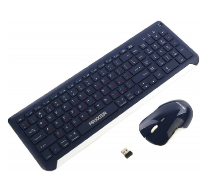 Maxxter Комплект Maxxter KMS-WCM-01BL-UA Wireless UA Blue (KMS-WCM-01BL-UA)