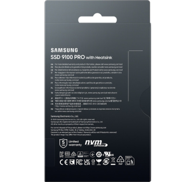 Samsung Накопичувач SSD M.2 2280 4TB 9100 PRO Heatsink Samsung (MZ-VAP4T0CW)