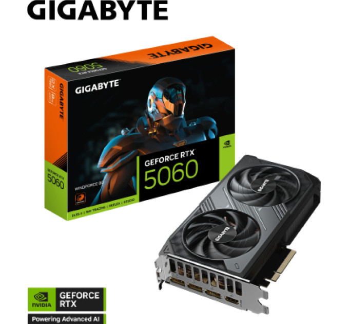 GIGABYTE Відеокарта GIGABYTE GeForce RTX5060 8Gb WINDFORCE (GV-N5060WF2-8GD)