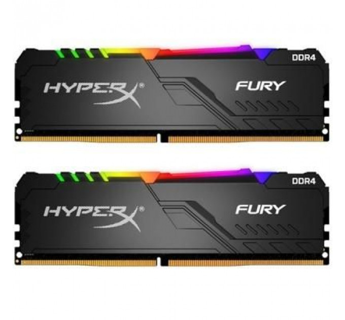 Модуль пам'яті для комп'ютера DDR4 16GB (2x8GB) 3200 MHz HyperX FURY RGB Kingston Fury (ex.HyperX) (HX432C16FB3AK2/16)