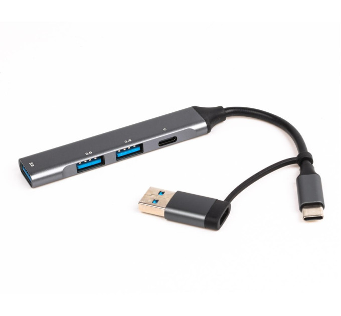 Maxxter Концентратор USB Type-C/USB Maxxter 1xUSB-A 3.0, 2xUSB-A 2.0, 1xUSB-C Gray (HU3C-4P1CN-01)