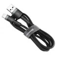 Baseus Дата кабель USB 2.0 AM to Lightning 2.0m Cafule 1.5A gray+black Baseus (CALKLF-CG1)