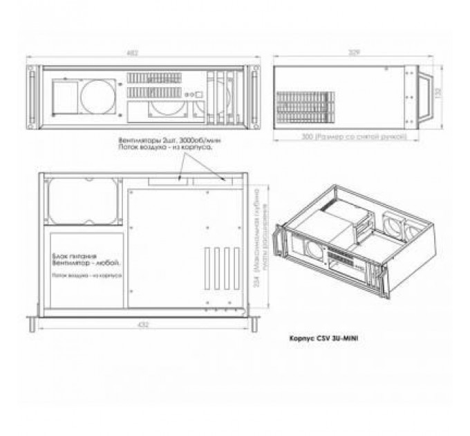 Корпус до сервера CSV 3U-Mini (3М-КС-CSV)