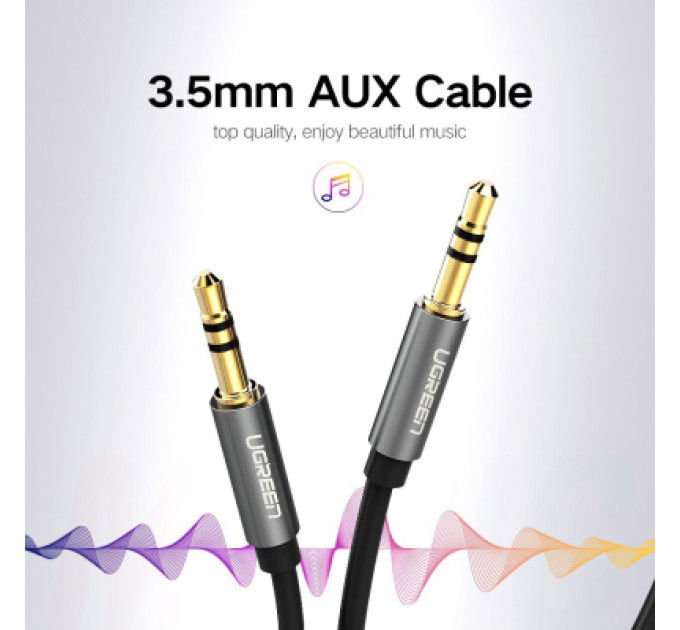 Ugreen Кабель мультимедійний 3.5mm M to 3.5mm M 3.0m AV119 black Ugreen (10736)