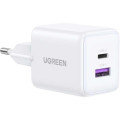 Ugreen Зарядний пристрій Ugreen USB + USB-C GaN 30W X516 white (65015)