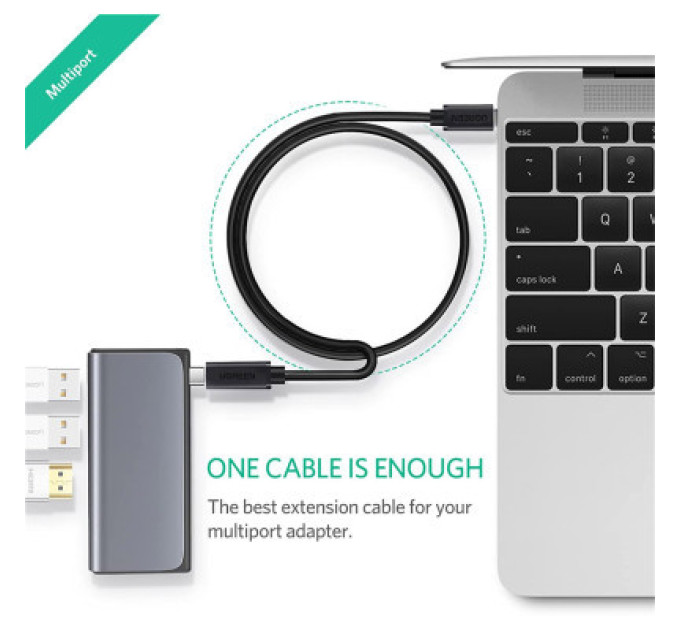 Ugreen Дата кабель USB-C to USB-C 1.0m USB 3.1Gen2 100W US353 Black Ugreen (10387)