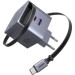Ugreen Зарядний пристрій Ugreen USB-C PD45W GaN + cable USB-C to USB-C retractable (65822)