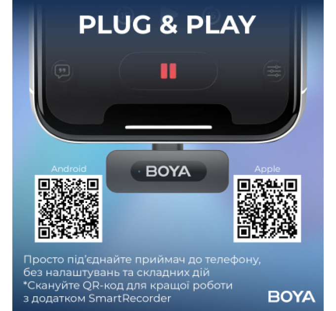 Boya Мікрофон Boya BY-V10 Type-C Black (BY-V10)