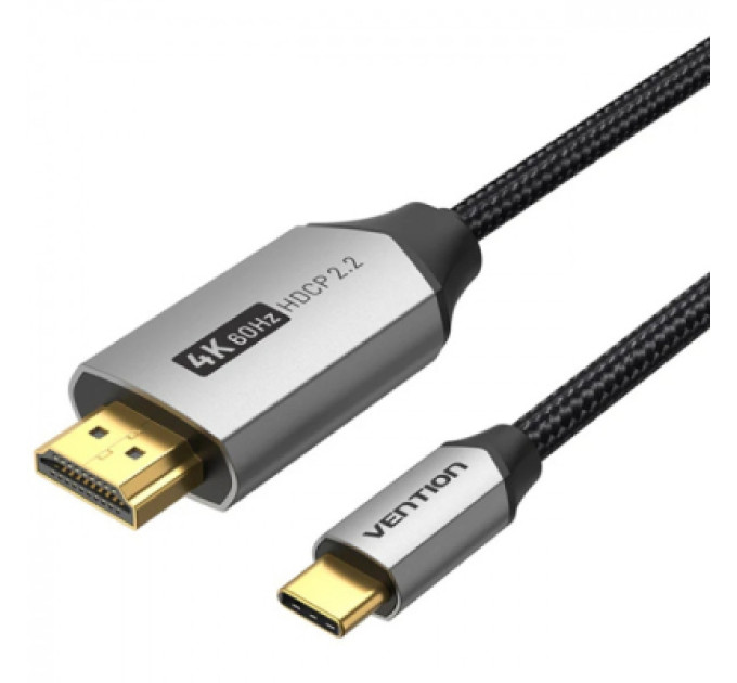 Vention Кабель мультимедійний USB-C to HDMI M 2.0m V2.0 4K 60Hz black VENTION (CRBBH)