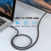 Vention Кабель мультимедійний USB-C to HDMI M 2.0m V2.0 4K 60Hz black VENTION (CRBBH)