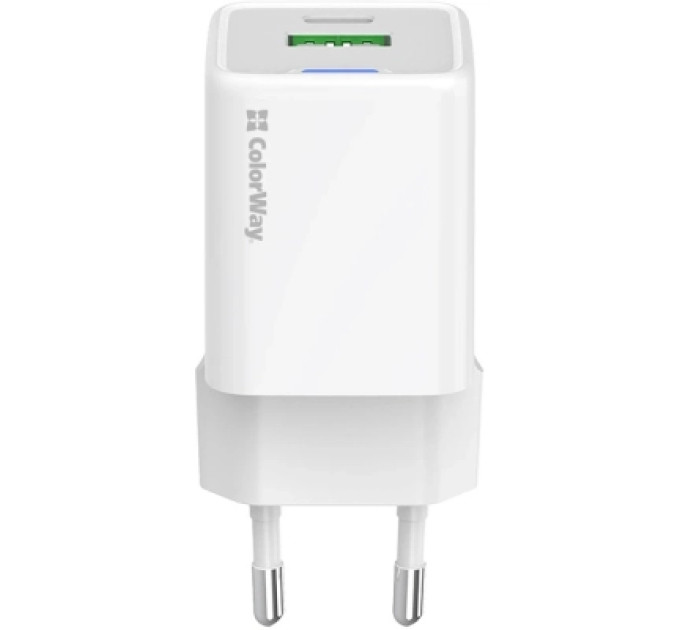 ColorWay Зарядний пристрій ColorWay USB-C PD20W + 1xUSB QC4.0 white (CW-CHS062PD-WT)