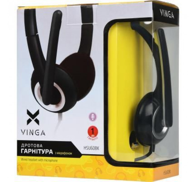 Навушники Vinga HSU60 USB Black (HSU60BK)