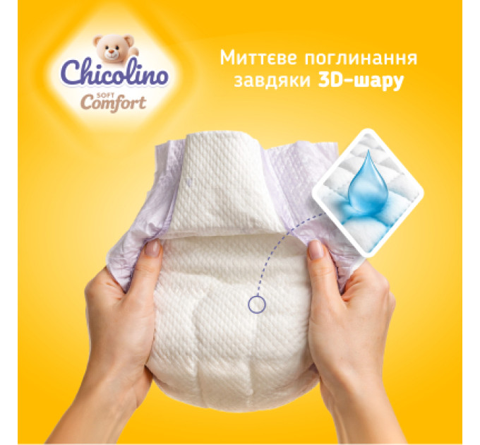Chicolino Підгузки Chicolino Soft comfort Розмір 4 (7-14кг) 34 шт (4820204703547)