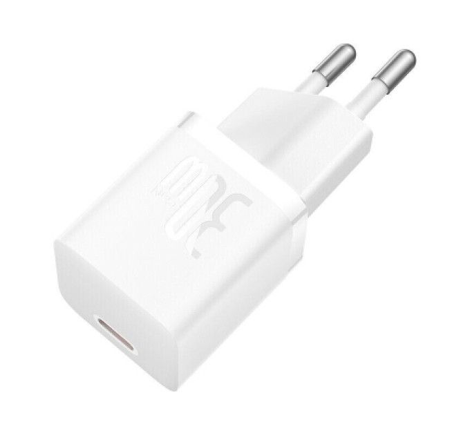 Baseus Зарядний пристрій Baseus 1xUSB-C 30W GaN5 white (CCGN070502)