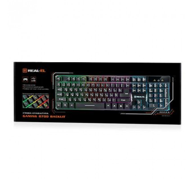 Клавіатура REAL-EL 8700 Gaming Backlit, black