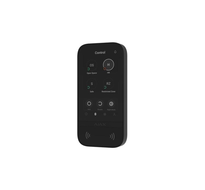 Ajax Клавіатура з сенсорним дисплеєм Ajax KeyPad TouchScreen, jeweller, бездротовий, чорний