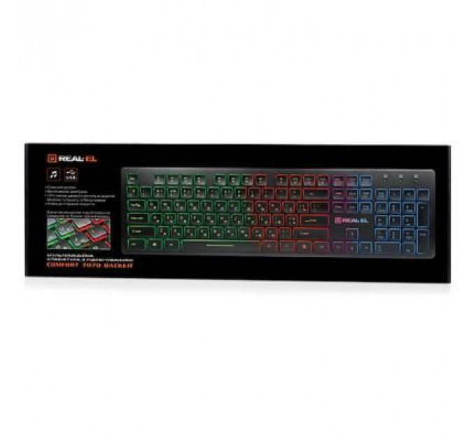Клавіатура REAL-EL 7070 Comfort Backlit, black