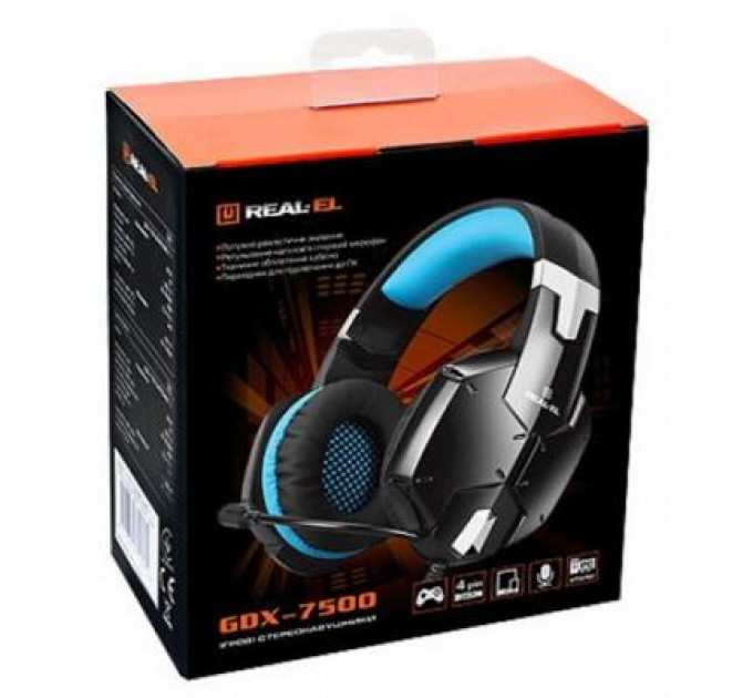 Навушники REAL-EL GDX-7500 black-blue
