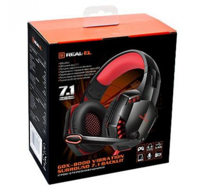 Навушники REAL-EL GDX-8000 VIBRATION SURROUND 7.1 BACKLIT