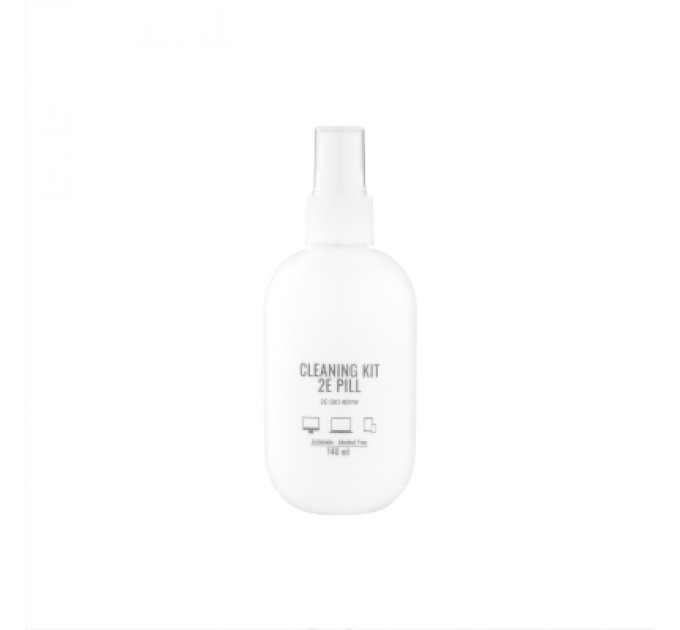 2E Спрей для очищення 2E PILL 140ml for office equipment +Microfibre 20 cm, white-yellow (2E-SK140YW)