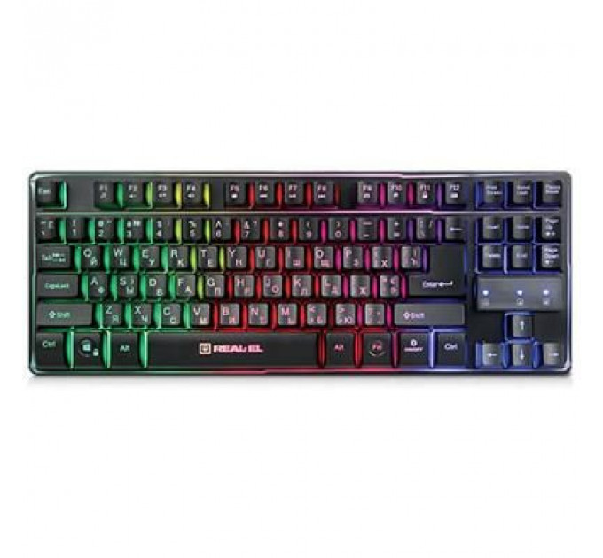 Клавіатура REAL-EL 8710 Gaming TKL Backlit, black