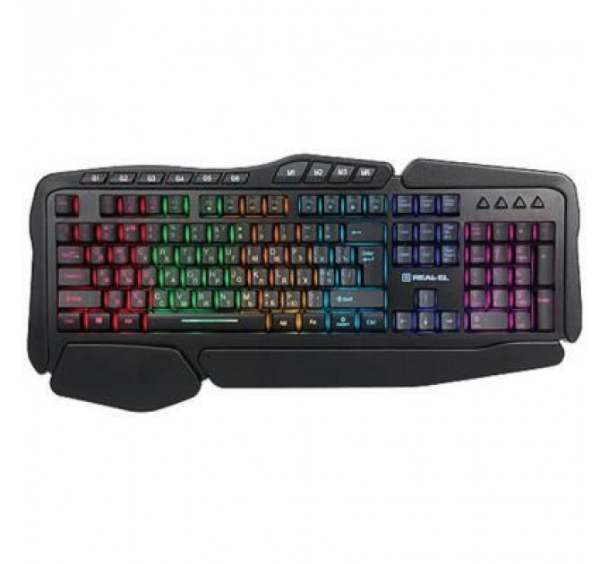 Клавіатура REAL-EL 8900 Gaming RGB Macro, black