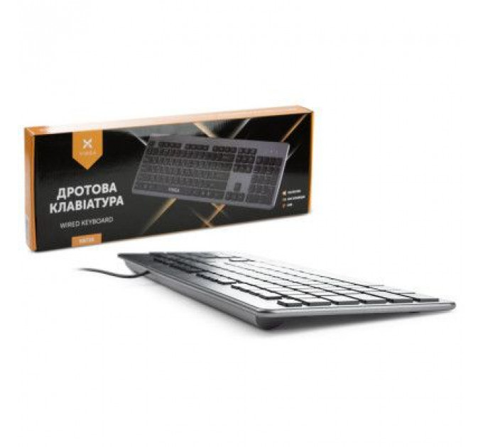 Клавіатура Vinga KB735 black-grey