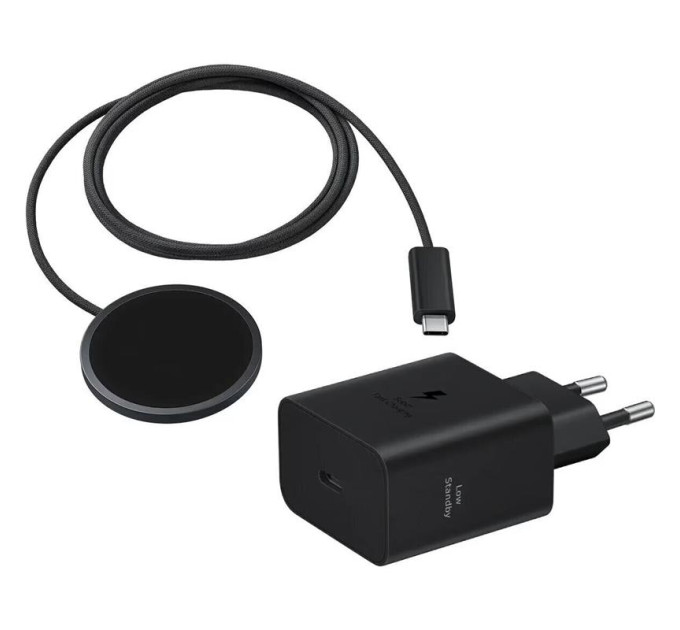 SAMSUNG mobile Зарядний пристрій бездротовий Samsung 25Вт Magnetic Wireless, адаптер 45Вт USB-C, сірий темний