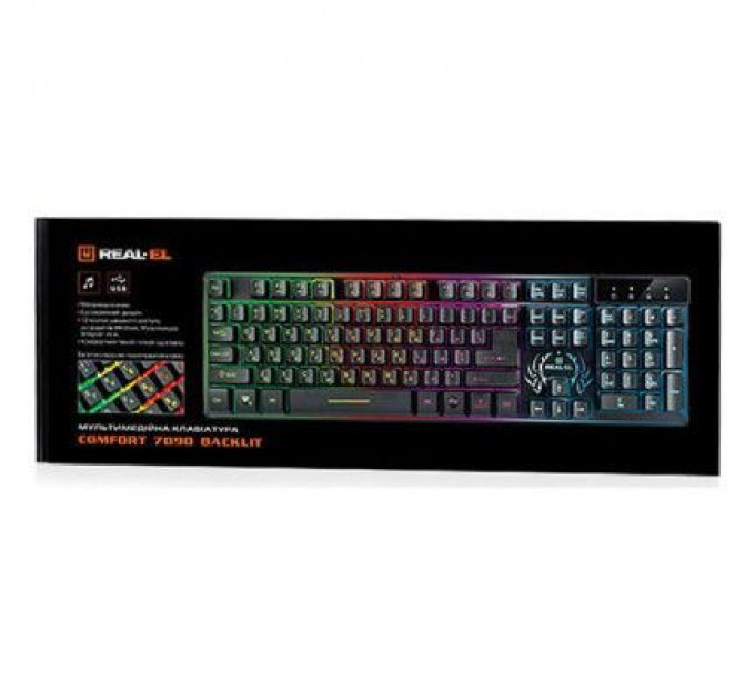 Клавіатура REAL-EL 7090 Comfort Backlit, black